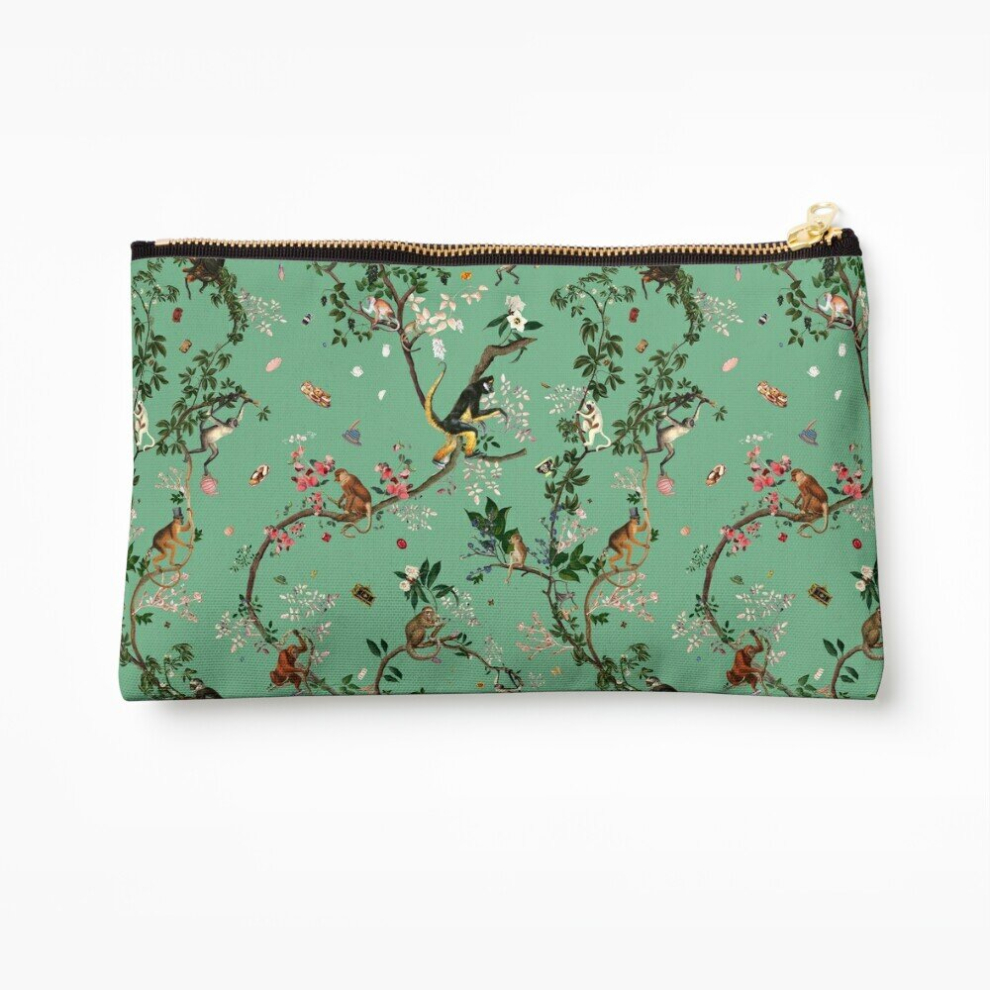 Whibos Green Makeup Bag Monkey World Cosmetic Organizer Tyvek Paper Bags Zipper Pouch