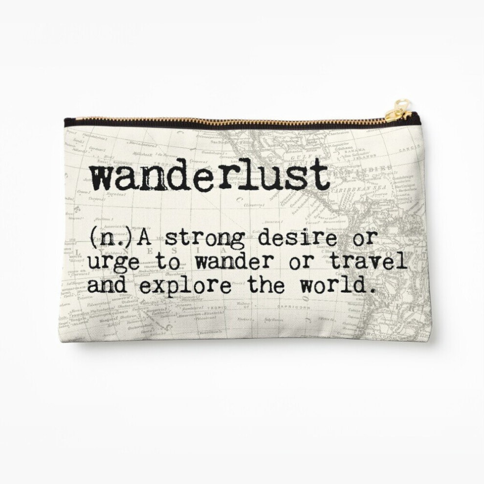 Whibos Makeup Bag Wanderlust Cosmetic Organizer Tyvek Paper Bags Zipper Pouch