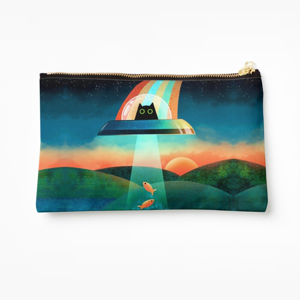 Whibos Makeup Bag The Purrfect Alien Cosmetic Organizer Tyvek Paper Bags Zipper Pouch