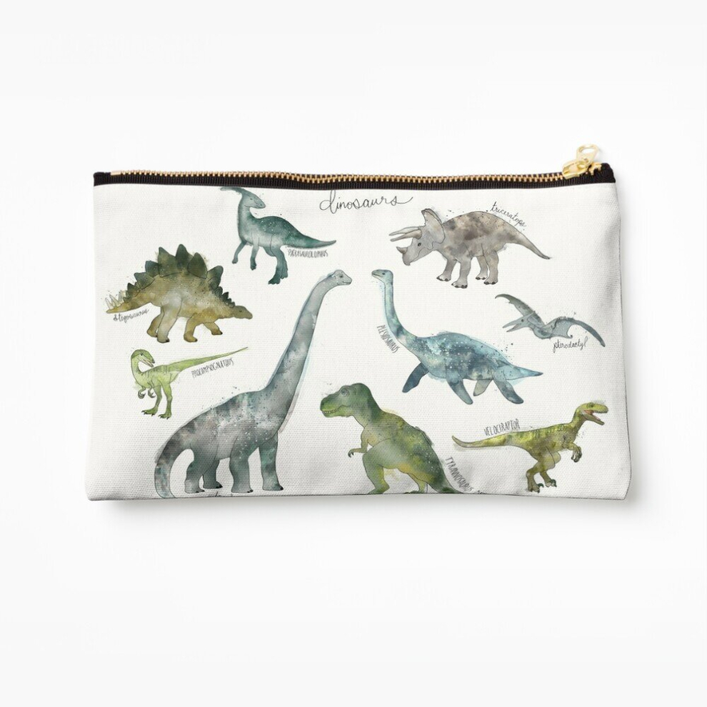 Whibos Makeup Bag Dinosaurs Cosmetic Organizer Tyvek Paper Bags Zipper Pouch