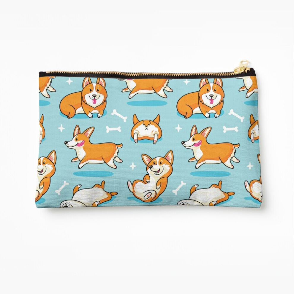 Whibos Makeup Bag Corgi Cosmetic Organizer Tyvek Paper Bags Zipper Pouch