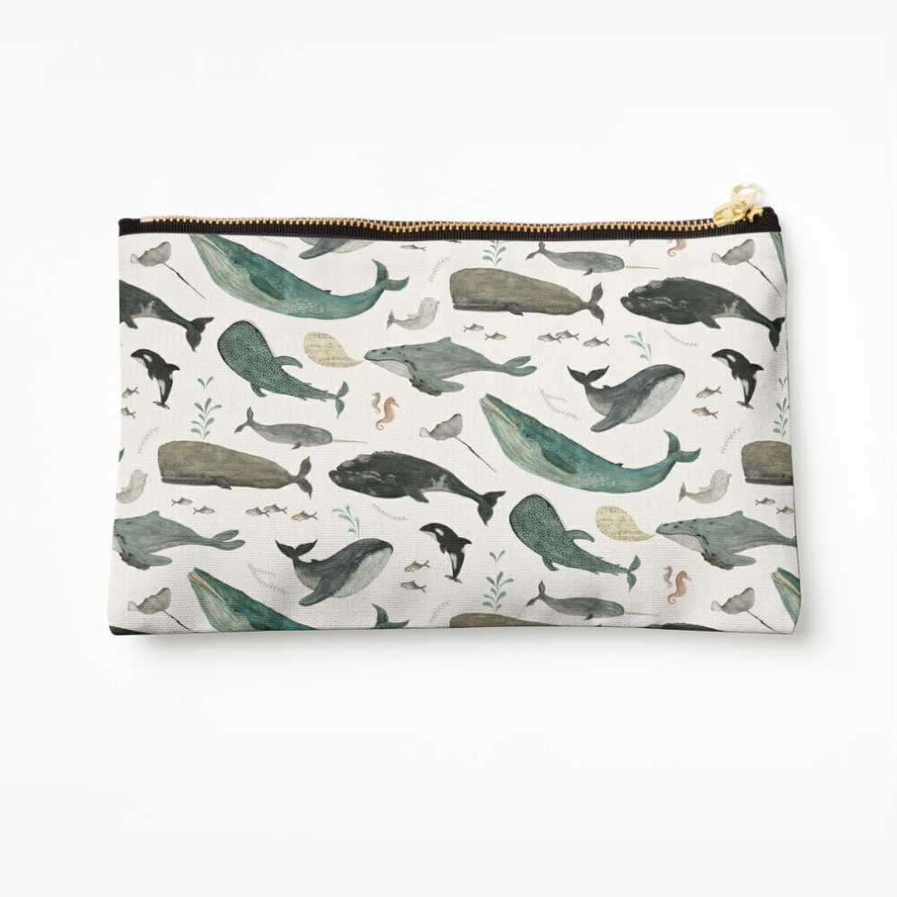 Whibos Makeup Bag Whale Song Cosmetic Organizer Tyvek Paper Bags Zipper Pouch