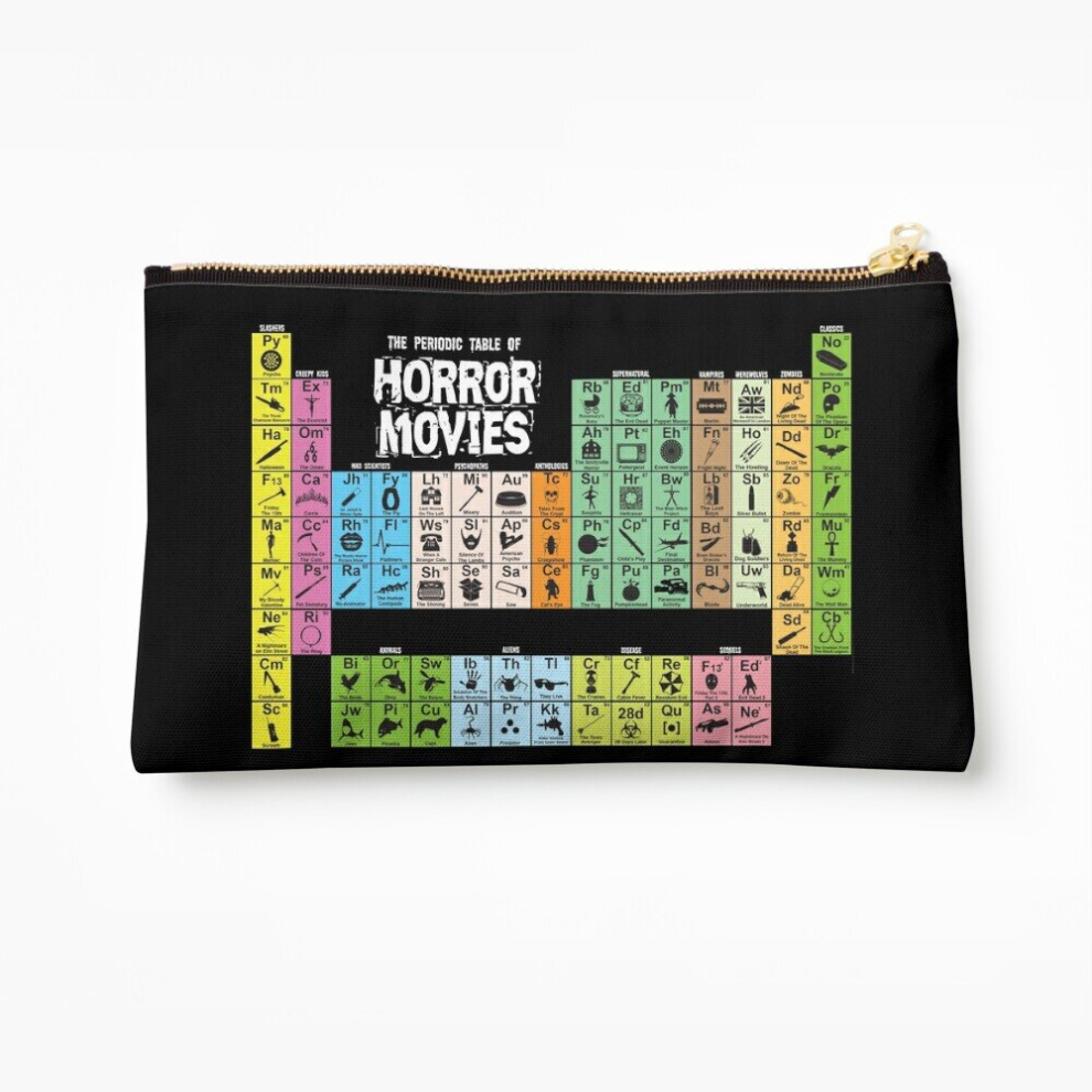 Whibos Makeup Bag Periodic Table Of Horror Movies Cosmetic Organizer Tyvek Paper Bags Zipper Pouch