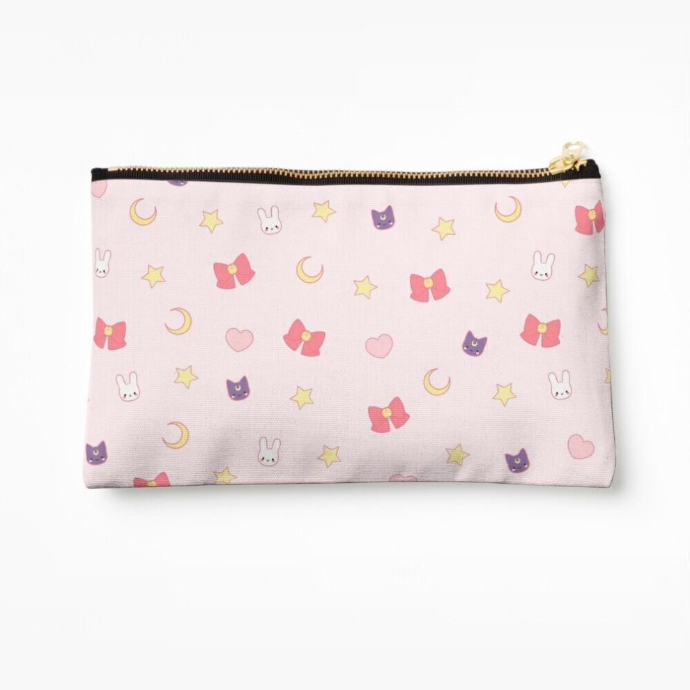 Whibos Makeup Bag Moon Bunny Cosmetic Organizer Tyvek Paper Bags Zipper Pouch