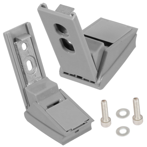 SPARES2GO Door Hinge for LIEBHERR Fridge Freezer Refrigerator Pair Hinges + Fixings Silver 2