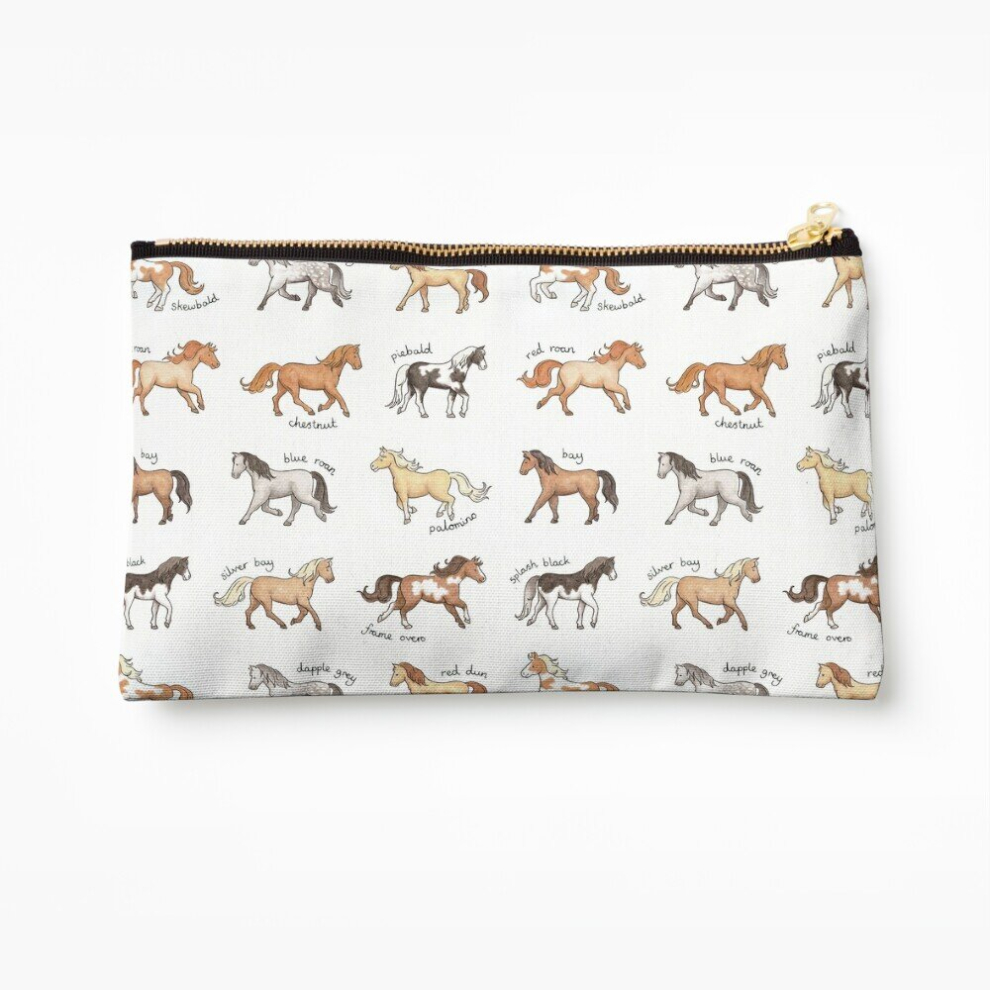 Whibos Makeup Bag Horses Cosmetic Organizer Tyvek Paper Bags Zipper Pouch