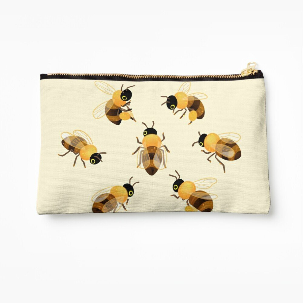 Whibos Makeup Bag Honey Bees Cosmetic Organizer Tyvek Paper Bags Zipper Pouch