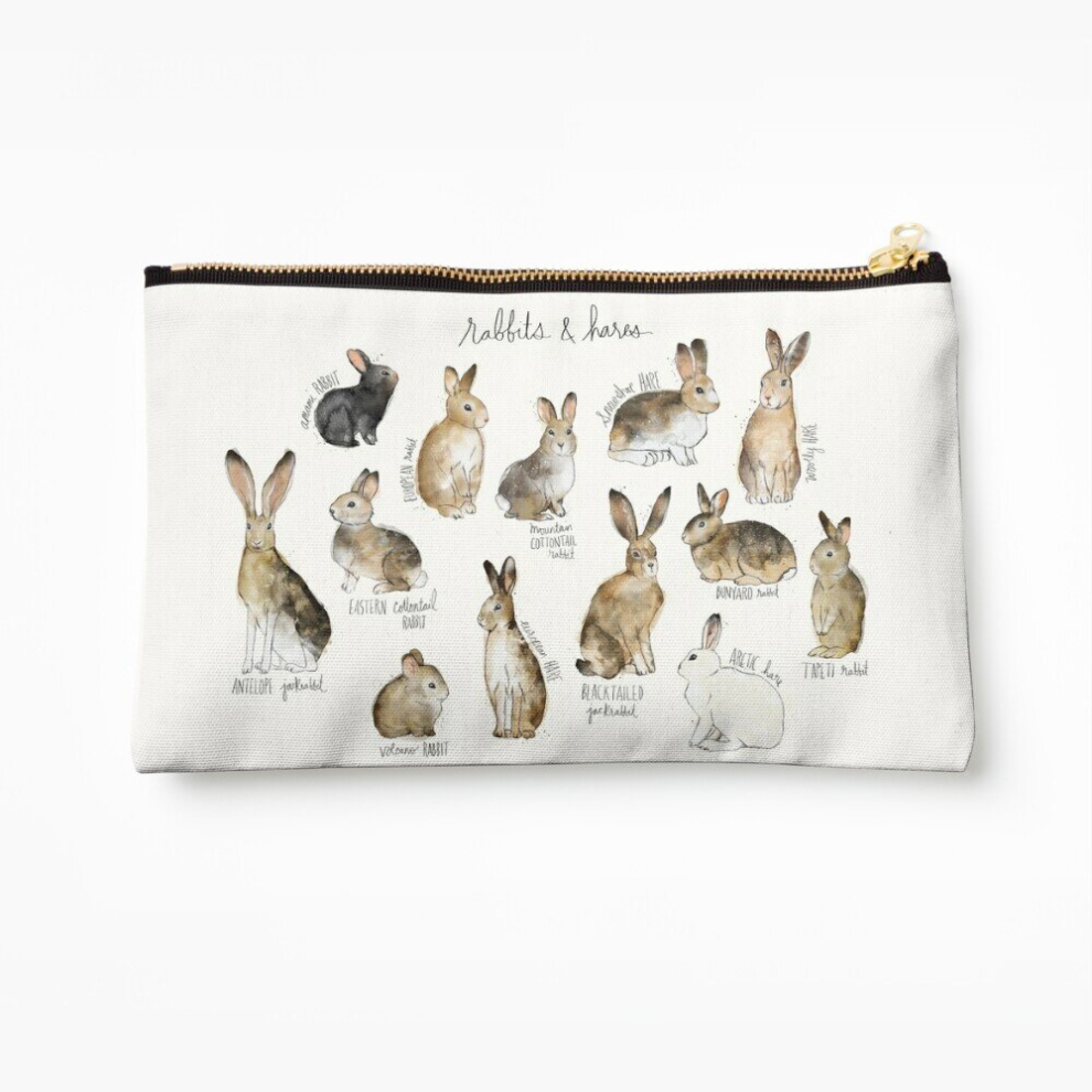 Whibos Makeup Bag Rabbits Hares Cosmetic Organizer Tyvek Paper Bags Zipper Pouch