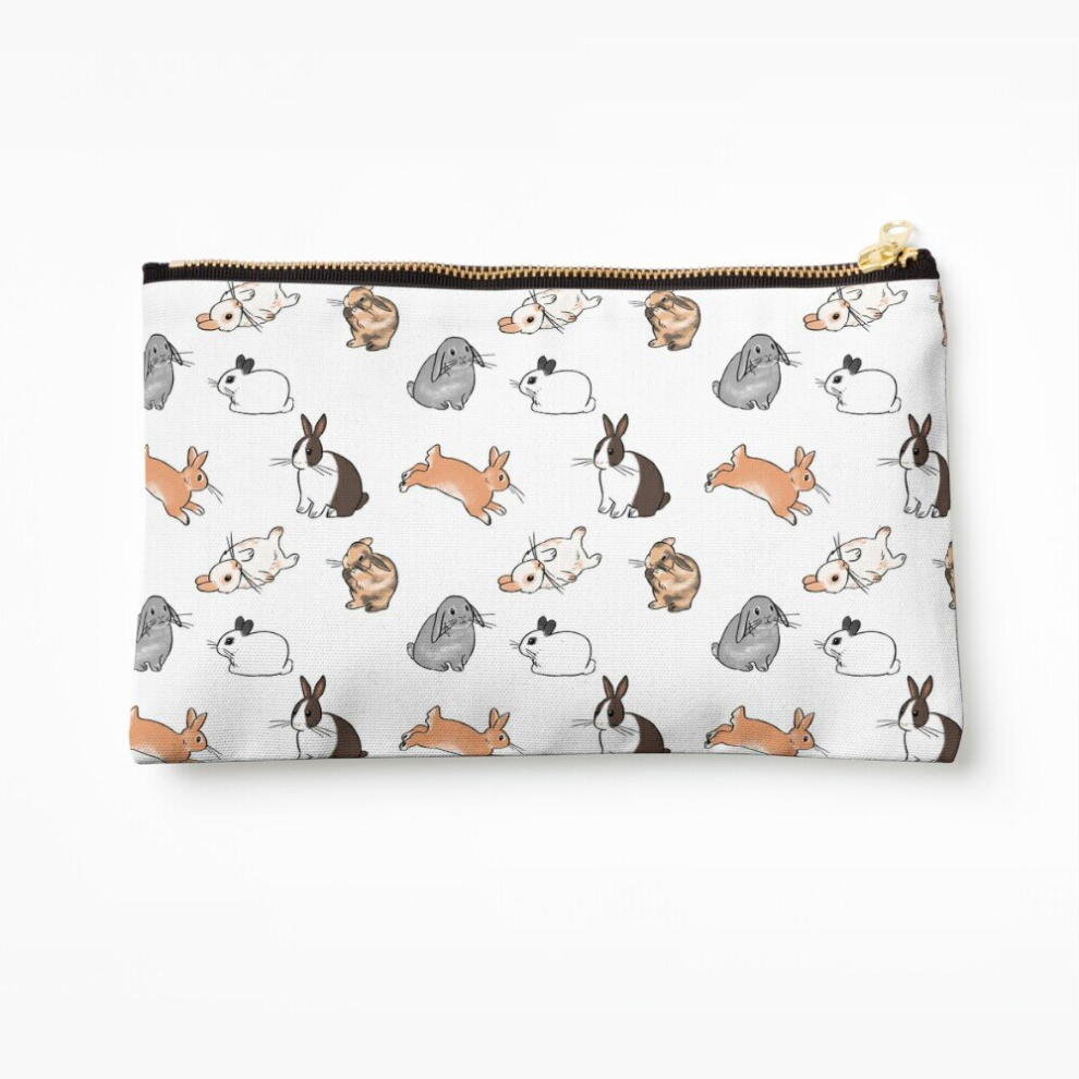 Whibos Makeup Bag Bunnies Cosmetic Organizer Tyvek Paper Bags Zipper Pouch