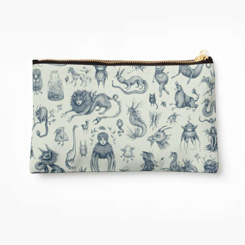 Whibos Makeup Bag Beings And Creatures Cosmetic Organizer Tyvek Paper Bags Zipper Pouch