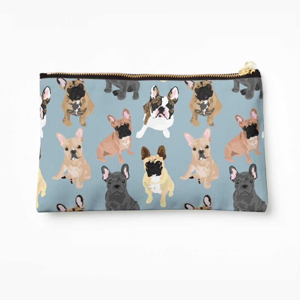 Whibos Makeup Bag French Bulldogs Cosmetic Organizer Tyvek Paper Bags Zipper Pouch