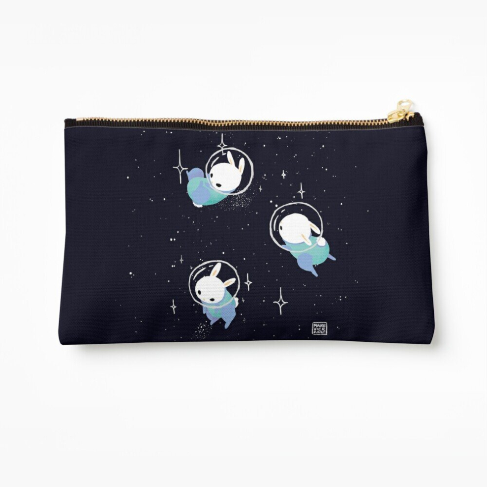 Whibos Makeup Bag Space Bunnies Cosmetic Organizer Tyvek Paper Bags Zipper Pouch