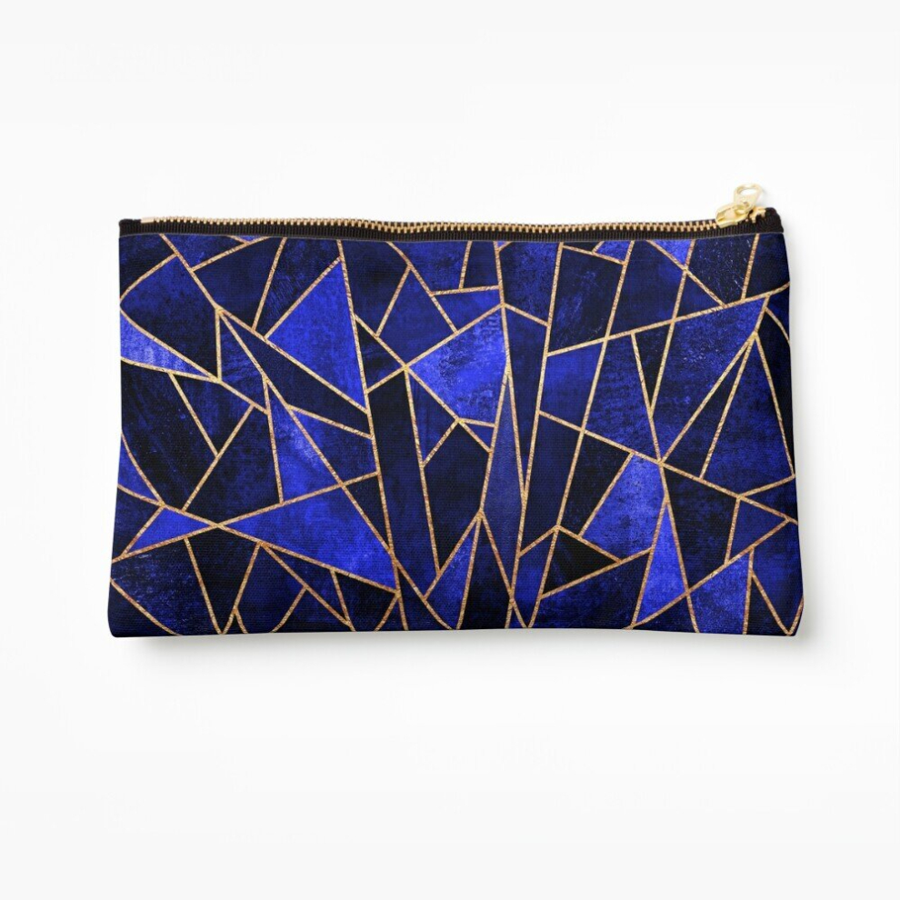 Whibos Makeup Bag Shattered Sapphire Cosmetic Organizer Tyvek Paper Bags Zipper Pouch
