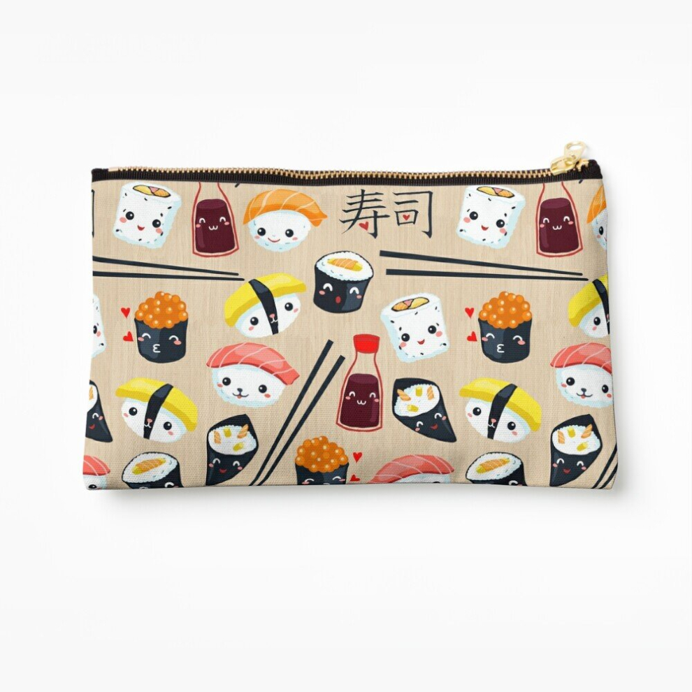 Whibos Makeup Bag Kawaii Sushi Cosmetic Organizer Tyvek Paper Bags Zipper Pouch