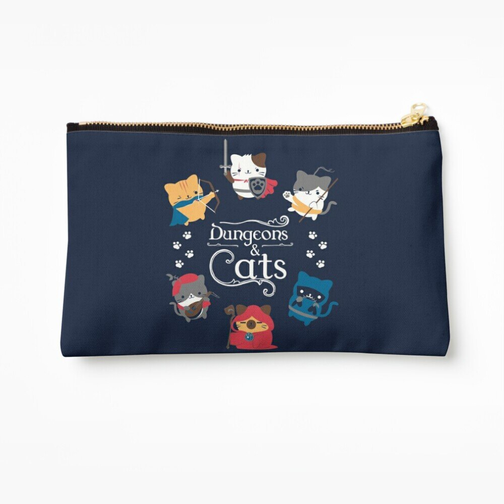 Whibos Makeup Bag Dungeons And Cats Cosmetic Organizer Tyvek Paper Bags Zipper Pouch