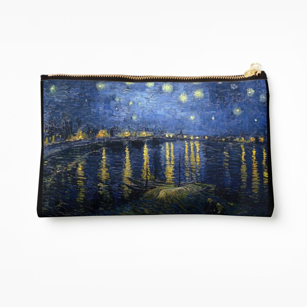 Whibos Makeup Bag Starry Night Over The Rhone - Van Gogh Cosmetic Organizer Tyvek Paper Bags Zipper Pouch