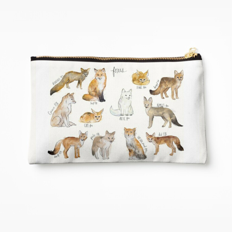Whibos Makeup Bag Foxes Cosmetic Organizer Tyvek Paper Bags Zipper Pouch