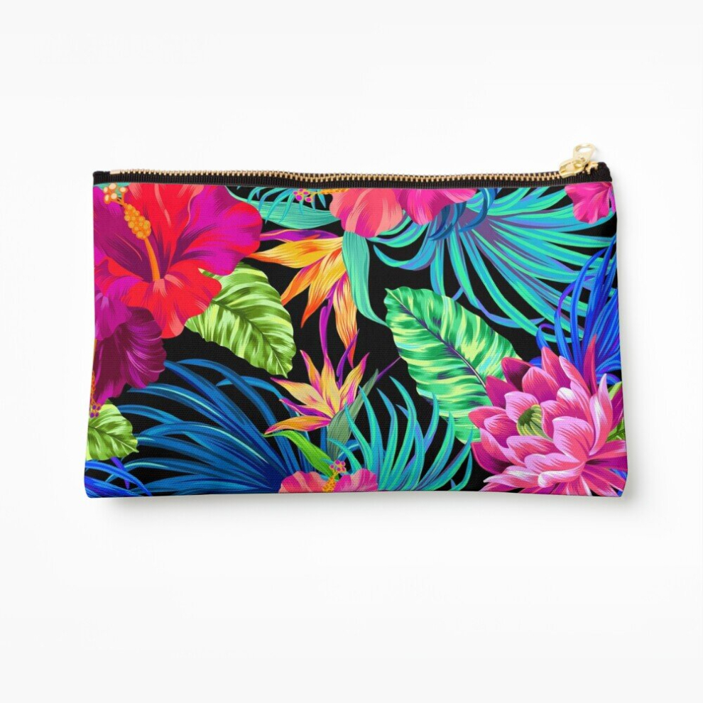 Whibos Makeup Bag Drive You Mad Hibiscus Pattern Cosmetic Organizer Tyvek Paper Bags Zipper Pouch