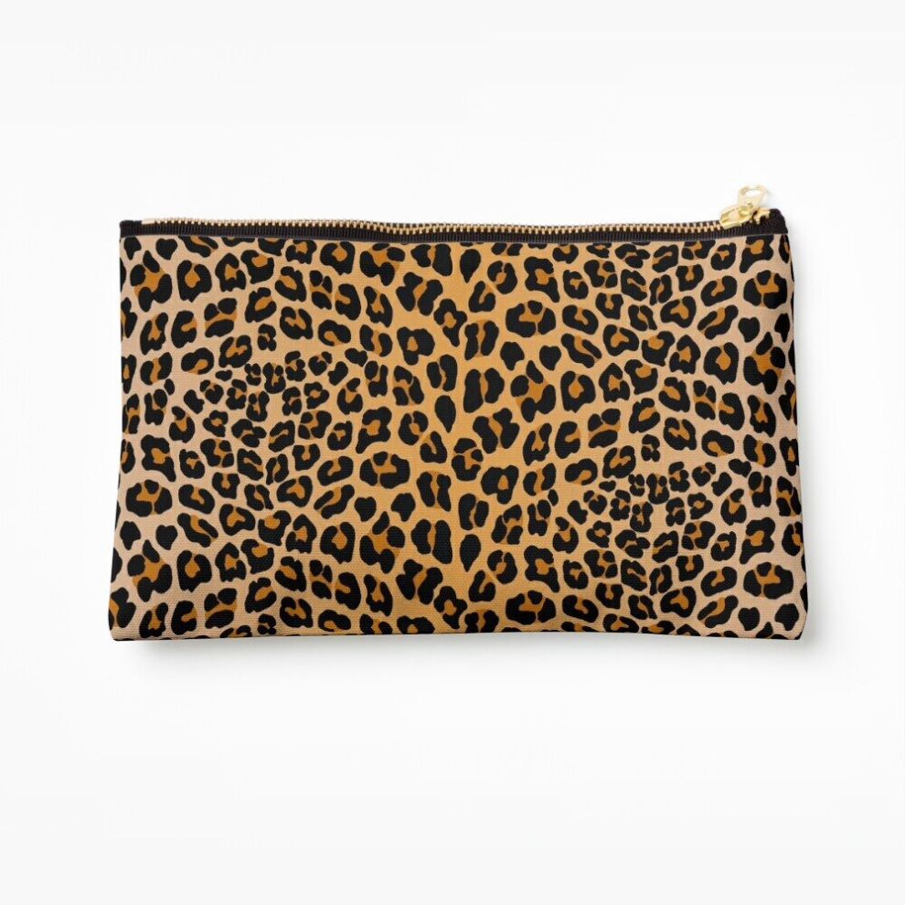 Whibos Makeup Bag Leopard Cosmetic Organizer Tyvek Paper Bags Zipper Pouch