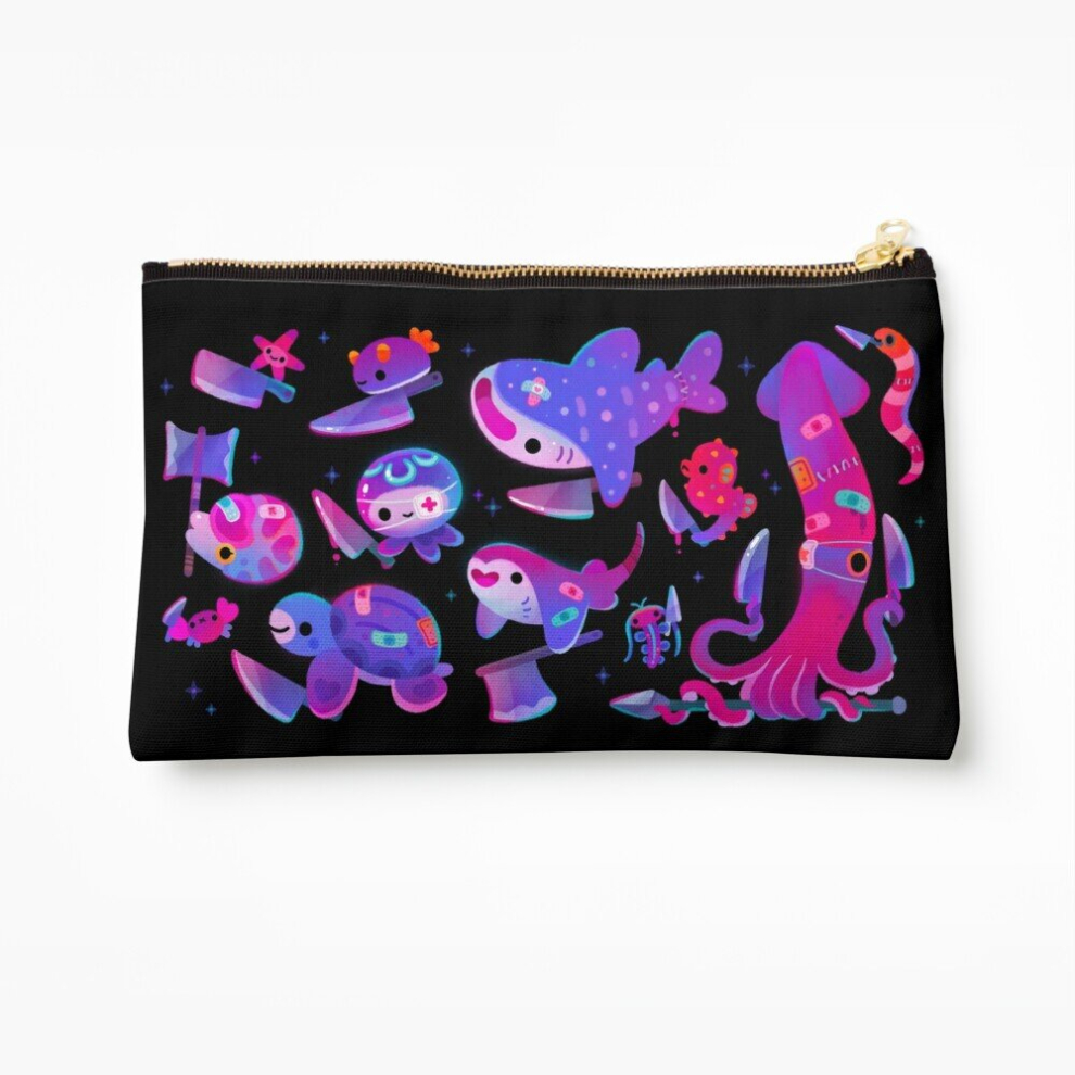 Whibos Makeup Bag Stabby Marine Life Cosmetic Organizer Tyvek Paper Bags Zipper Pouch