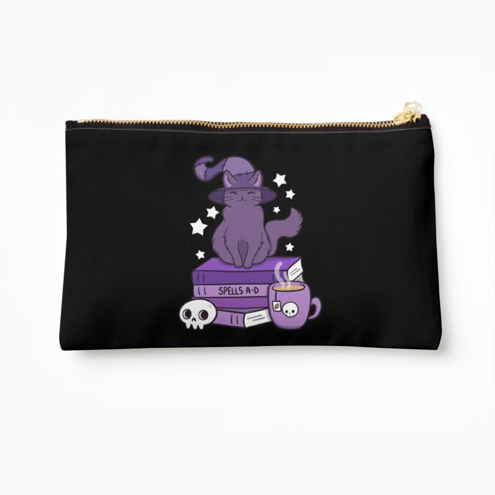 Whibos Black Makeup Bag Feline Familiar 02 Nikury Cosmetic Organizer Tyvek Paper Bags Zipper Pouch