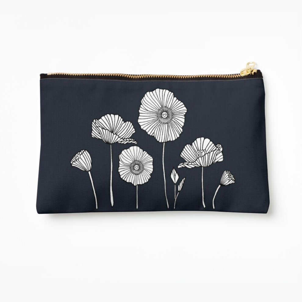 Whibos Makeup Bag Poppies Cosmetic Organizer Tyvek Paper Bags Zipper Pouch