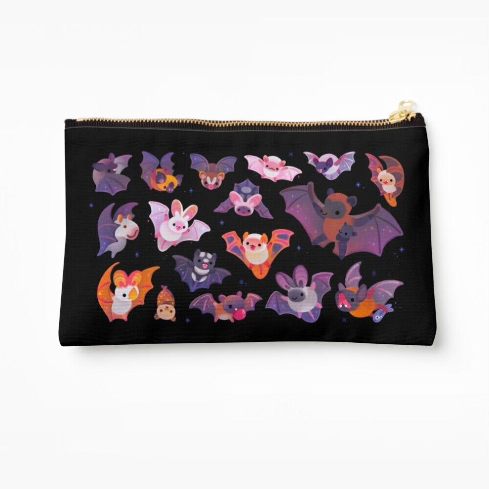 Whibos Makeup Bag Bat Cosmetic Organizer Tyvek Paper Bags Zipper Pouch