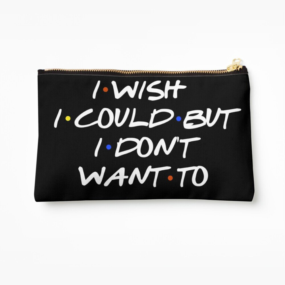 Whibos Makeup Bag I Wish I Could Sarcastic Quote Cosmetic Organizer Tyvek Paper Bags Zipper Pouch