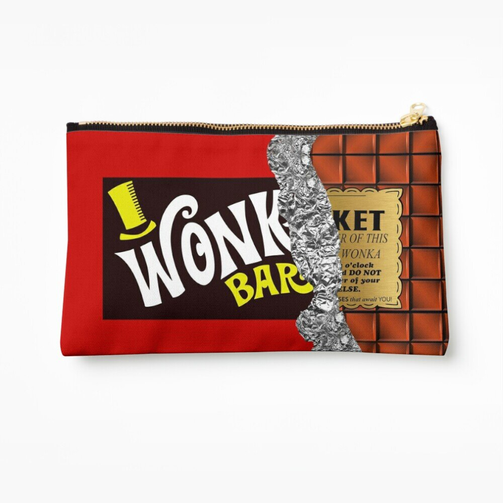 Whibos Golden Makeup Bag Wonka's Ticket Chocolate Cosmetic Organizer Tyvek Paper Bags Zipper Pouch
