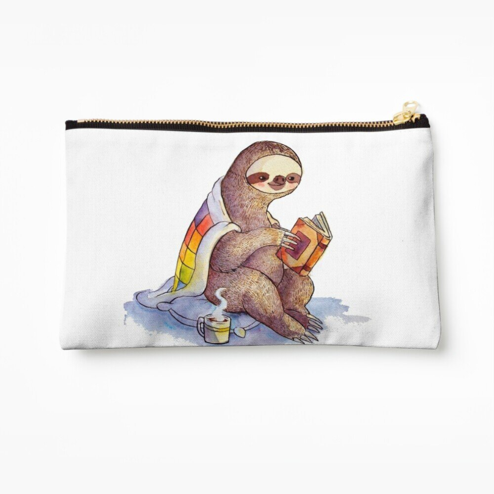 Whibos Makeup Bag Cozy Sloth Cosmetic Organizer Tyvek Paper Bags Zipper Pouch