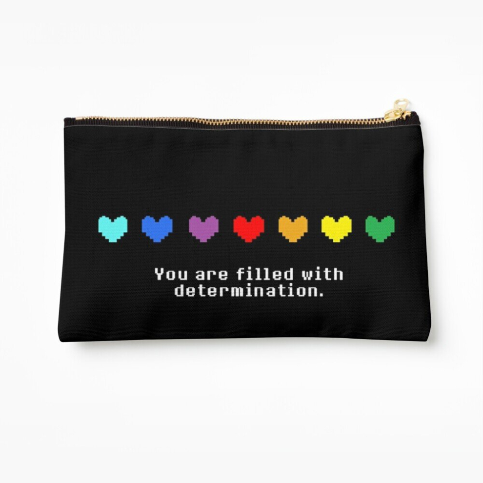Whibos Makeup Bag Undertale - You Are Filled With Determination. Cosmetic Organizer Tyvek Paper Bags Zipper Pouch