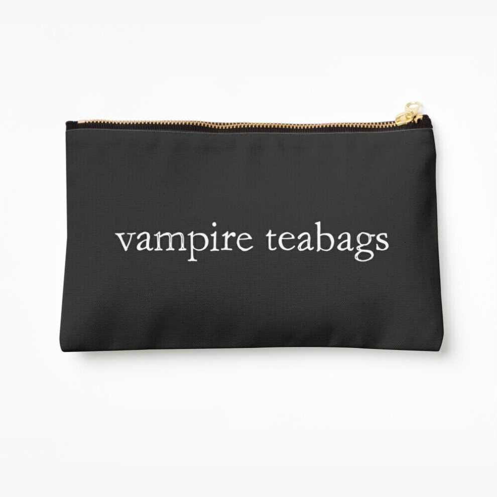Whibos White Makeup Bag Vampire Teabags - On Charcoal - Indiscreet Zip Pouch For Tampons, Menstrual Cosmetic Organizer Tyvek Paper Bags Zipper Pouch
