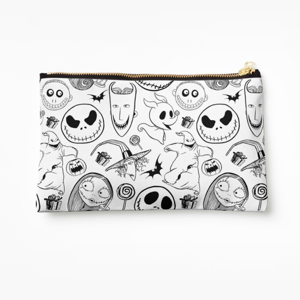 Whibos Makeup Bag Nightmare Before Christmas Pattern Cosmetic Organizer Tyvek Paper Bags Zipper Pouch