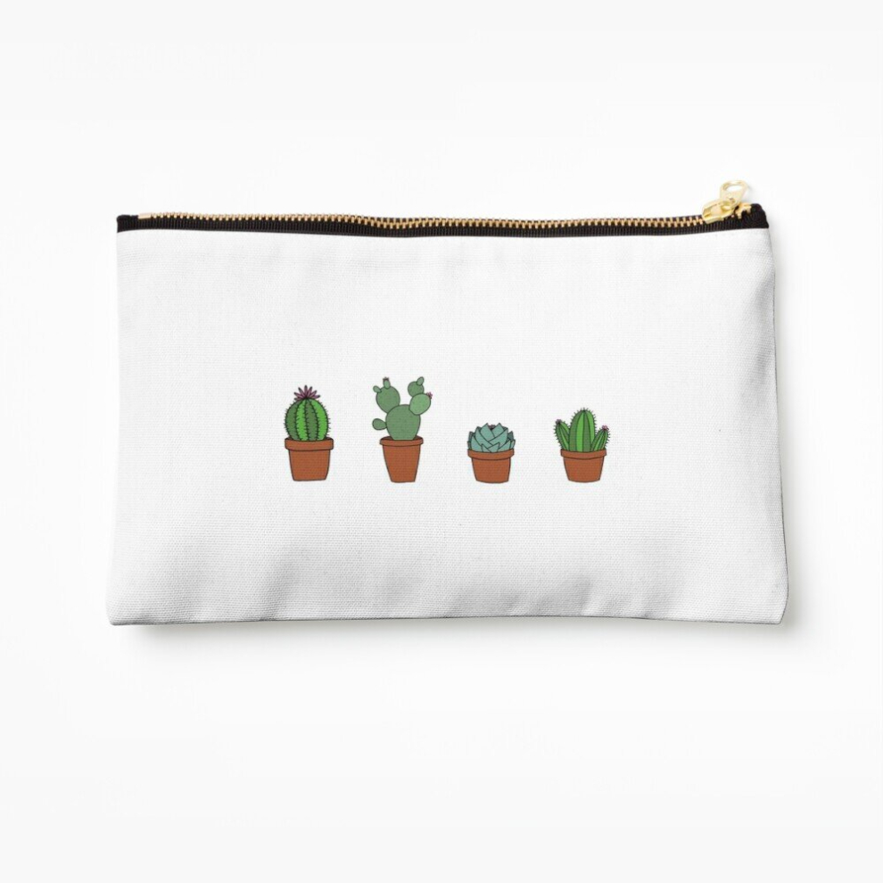Whibos Makeup Bag Cacti Cosmetic Organizer Tyvek Paper Bags Zipper Pouch