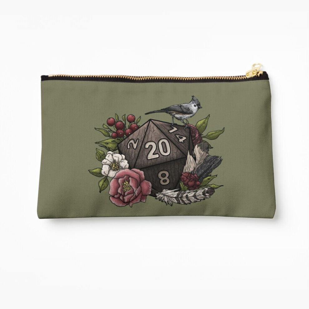 Whibos Makeup Bag Druid Class D20 - Tabletop Gaming Dice Cosmetic Organizer Tyvek Paper Bags Zipper Pouch