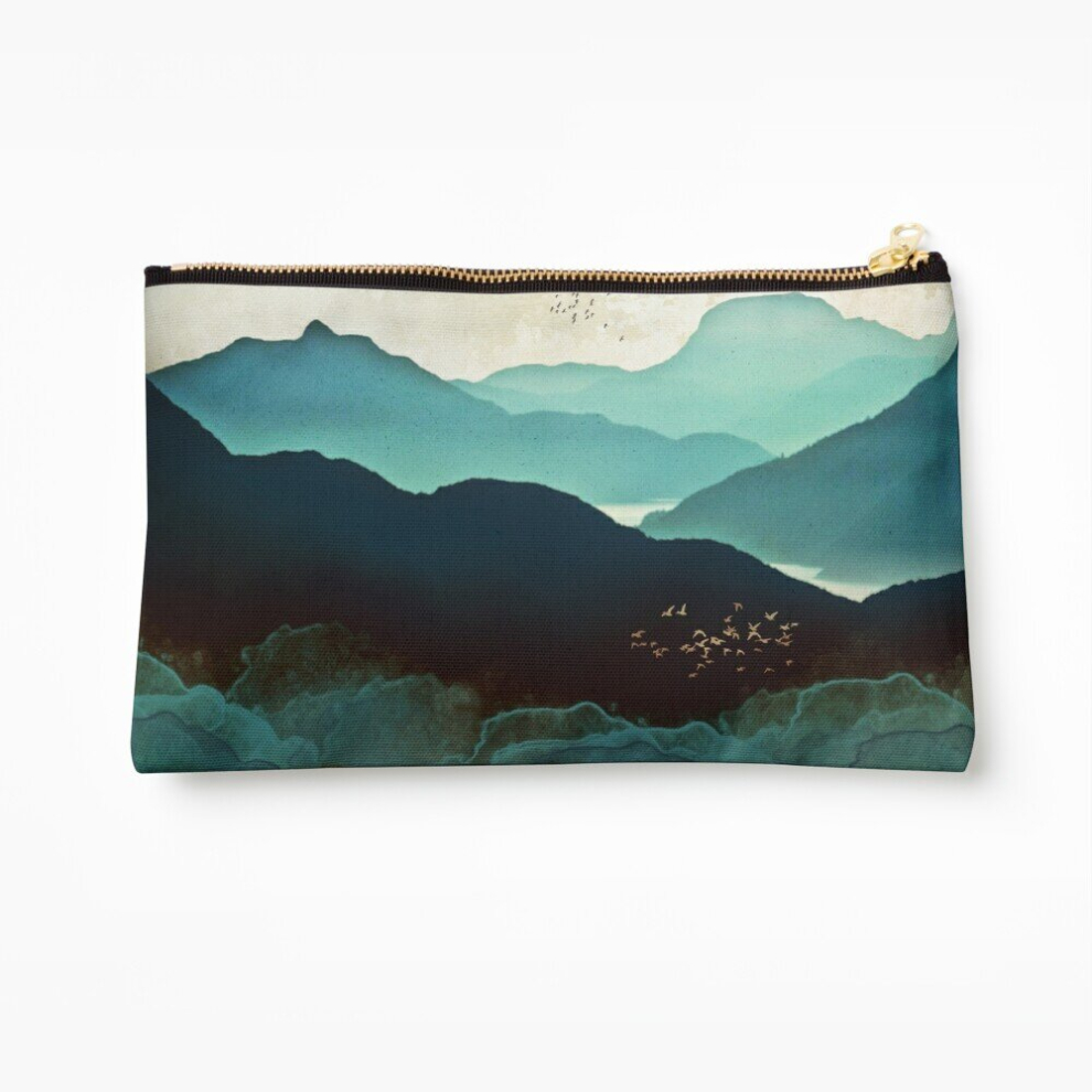 Whibos Indigo Makeup Bag Mountains Cosmetic Organizer Tyvek Paper Bags Zipper Pouch