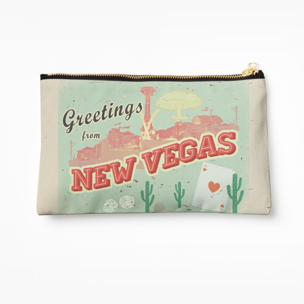 Whibos Makeup Bag New Vegas Postcard Cosmetic Organizer Tyvek Paper Bags Zipper Pouch