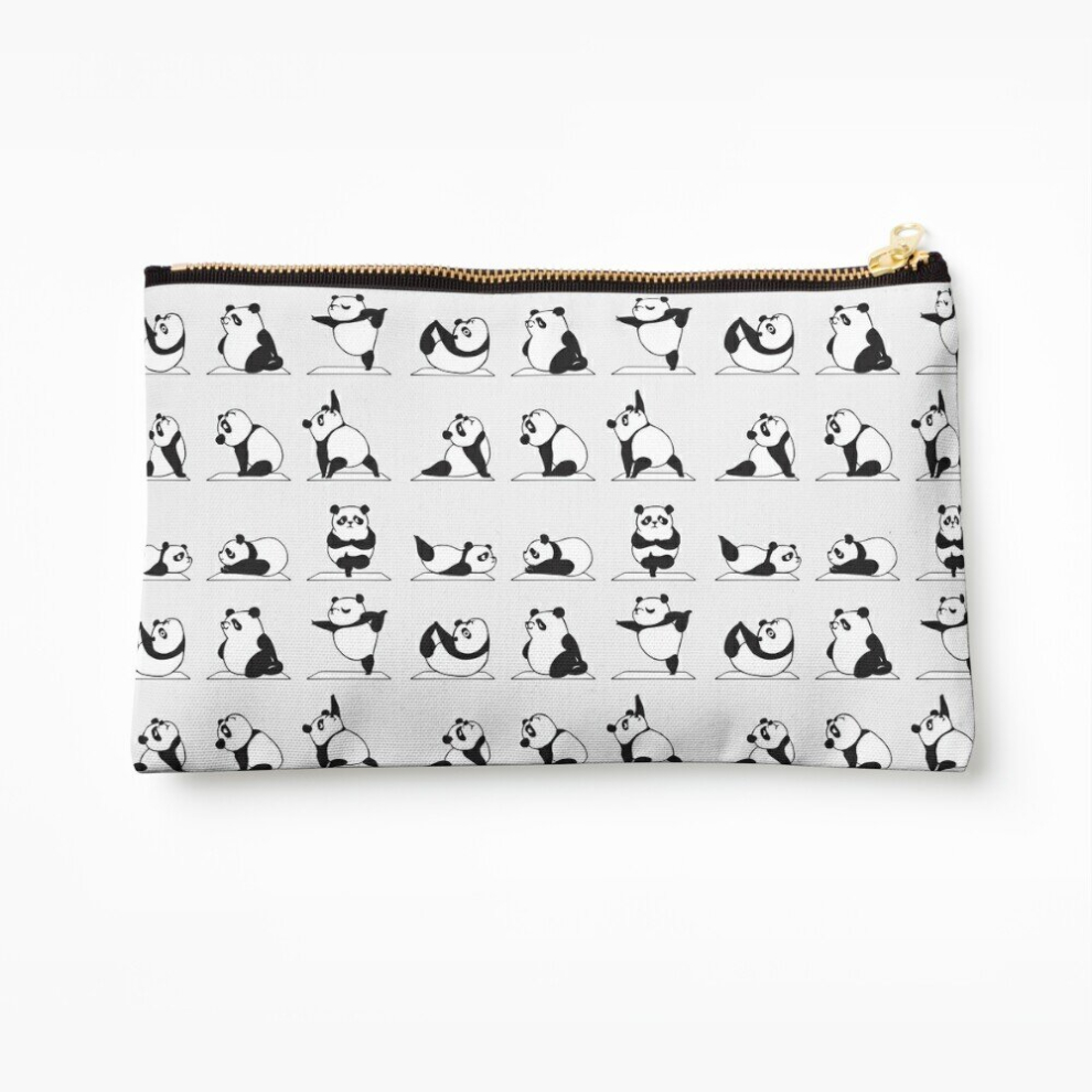 Whibos Makeup Bag Panda Yoga Cosmetic Organizer Tyvek Paper Bags Zipper Pouch