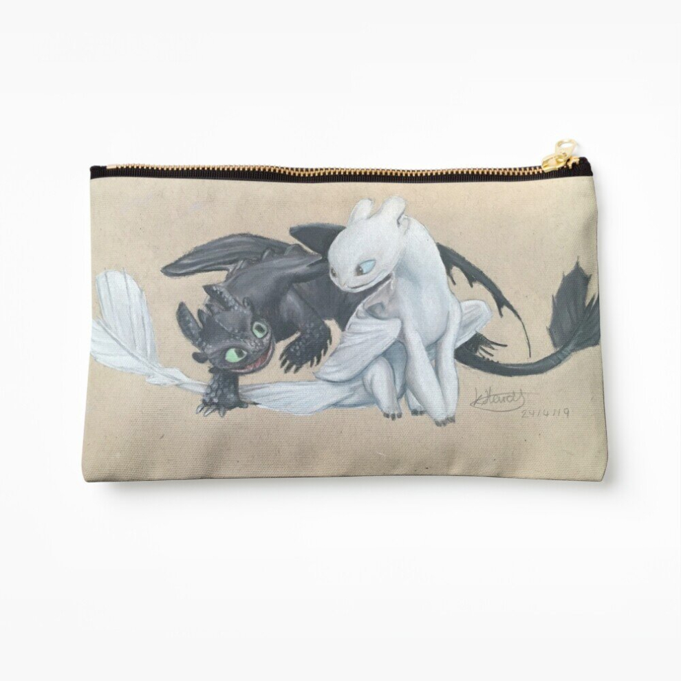 Whibos Makeup Bag Toothless And Lightfury Cosmetic Organizer Tyvek Paper Bags Zipper Pouch