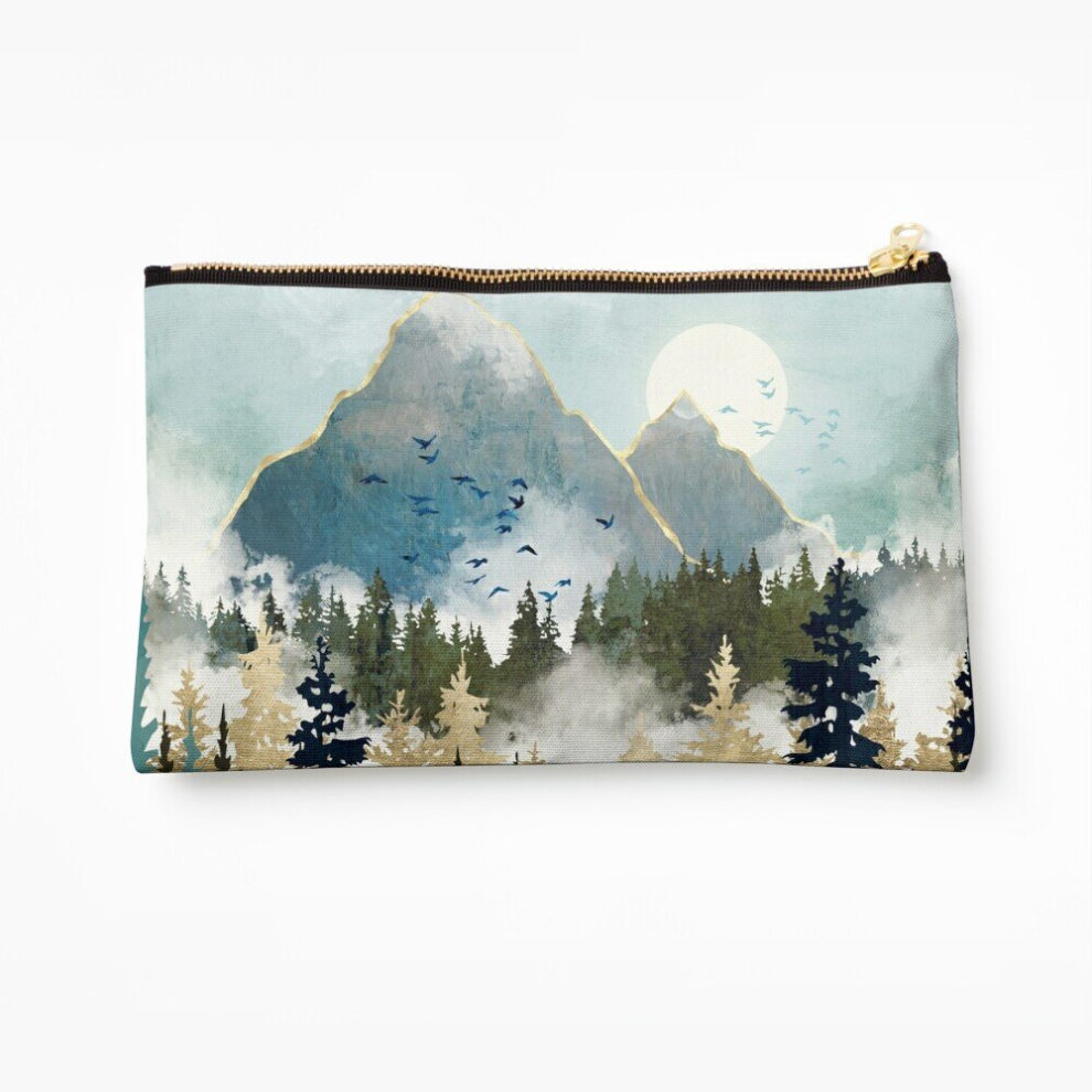 Whibos Makeup Bag Misty Pines Cosmetic Organizer Tyvek Paper Bags Zipper Pouch