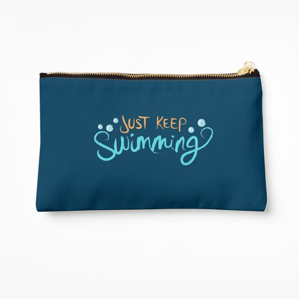 Whibos Makeup Bag Just Keep Swimming Cosmetic Organizer Tyvek Paper Bags Zipper Pouch