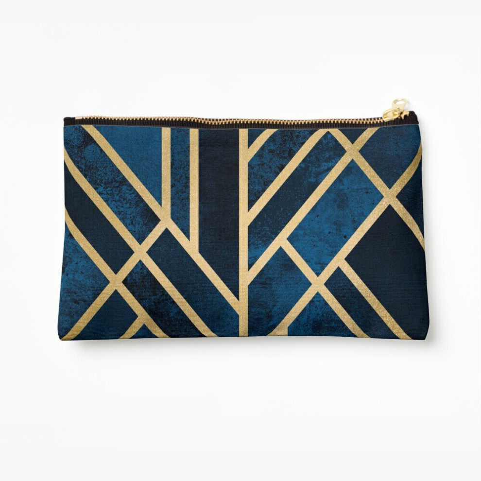 Whibos Makeup Bag Art Deco Midnight Cosmetic Organizer Tyvek Paper Bags Zipper Pouch