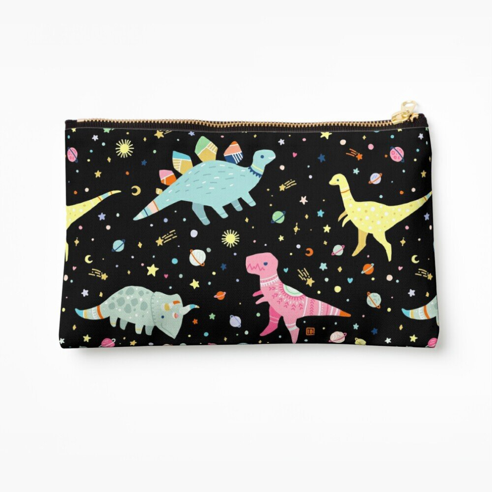 Whibos Makeup Bag Dinosaur Pattern Cosmetic Organizer Tyvek Paper Bags Zipper Pouch