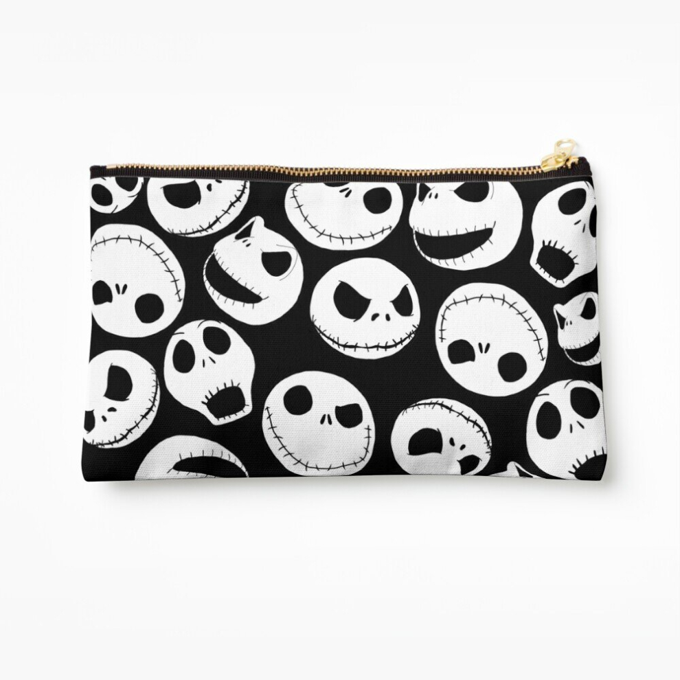 Whibos Makeup Bag Jack Skellington Pattern Cosmetic Organizer Tyvek Paper Bags Zipper Pouch