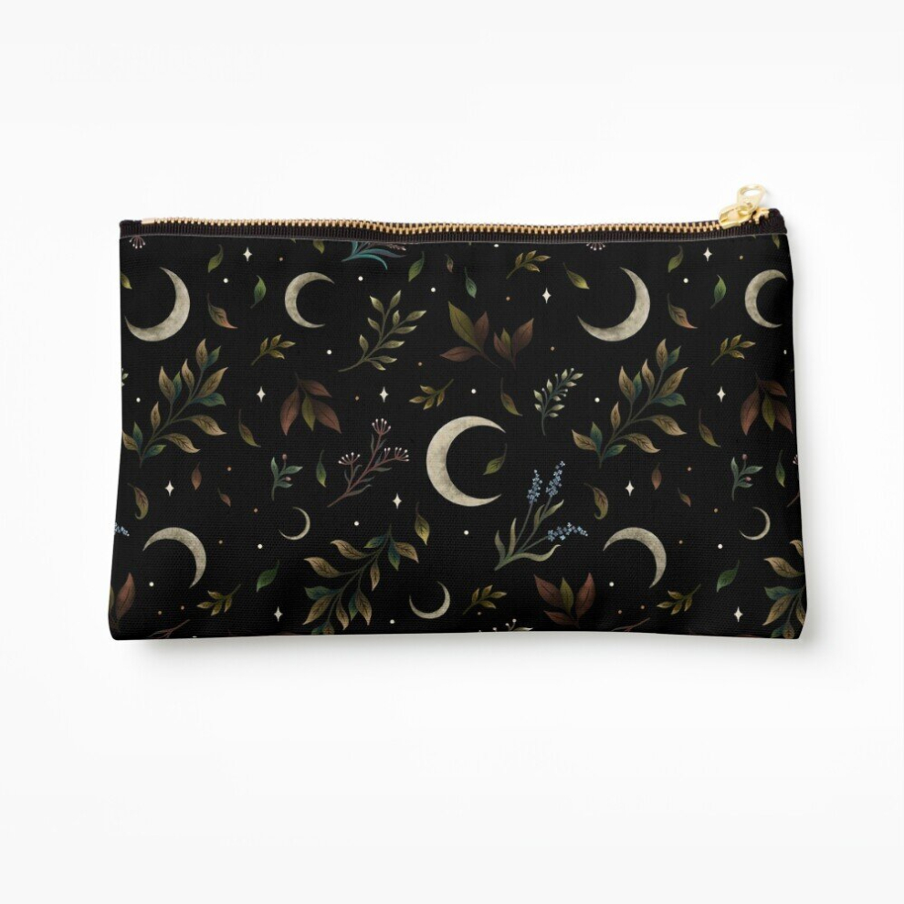 Whibos Makeup Bag Crescent Moon Garden Cosmetic Organizer Tyvek Paper Bags Zipper Pouch