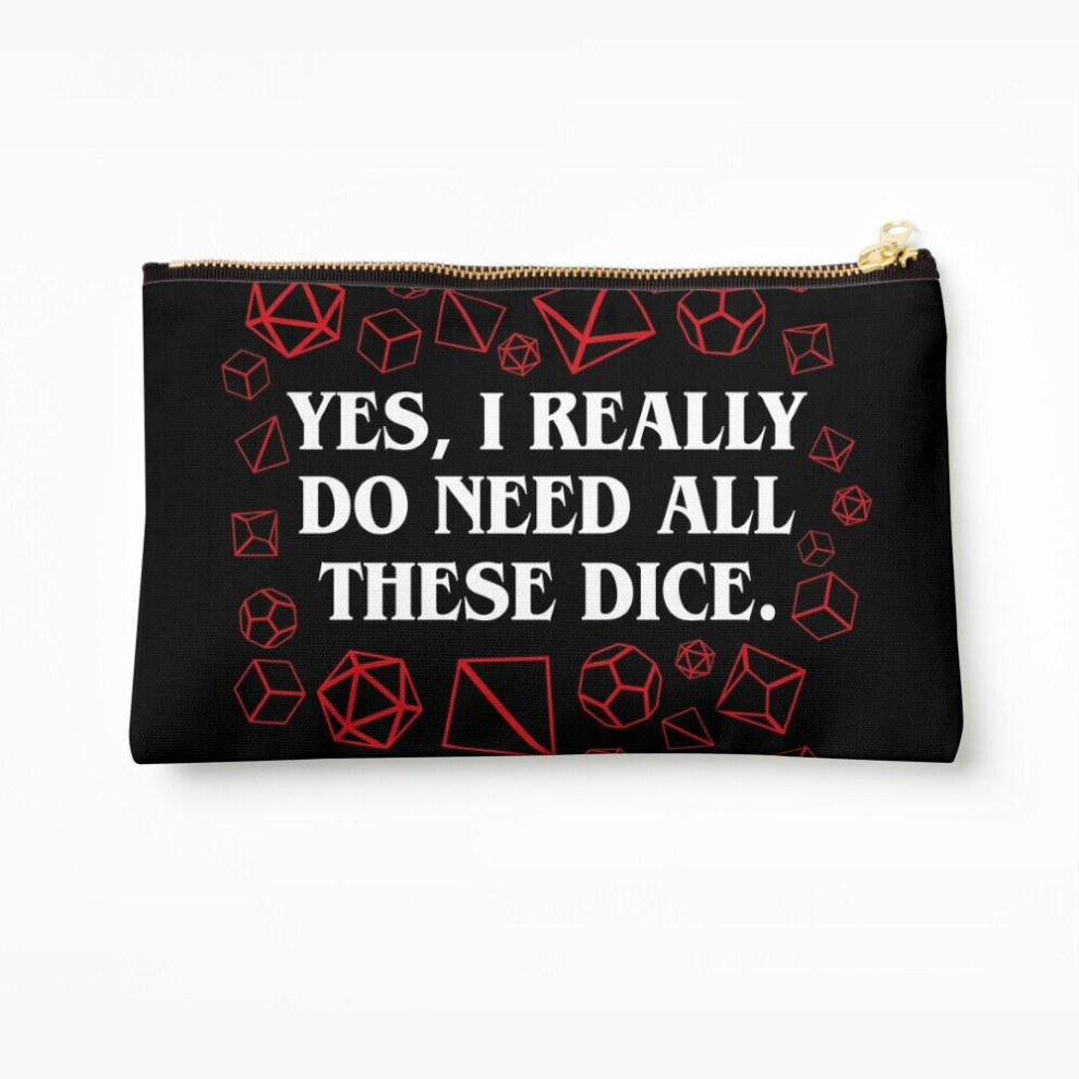 Whibos Makeup Bag Yes I Really Do Need All These Dice Tabletop Rpg Gaming Cosmetic Organizer Tyvek Paper Bags Zipper Pouch