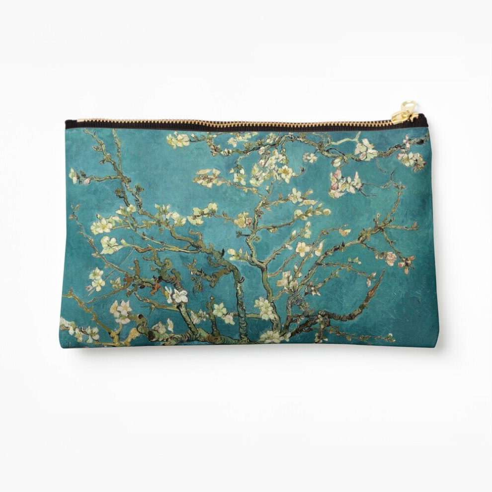 Whibos Makeup Bag Vincent Van Gogh, Blossoming Almond Tree Cosmetic Organizer Tyvek Paper Bags Zipper Pouch