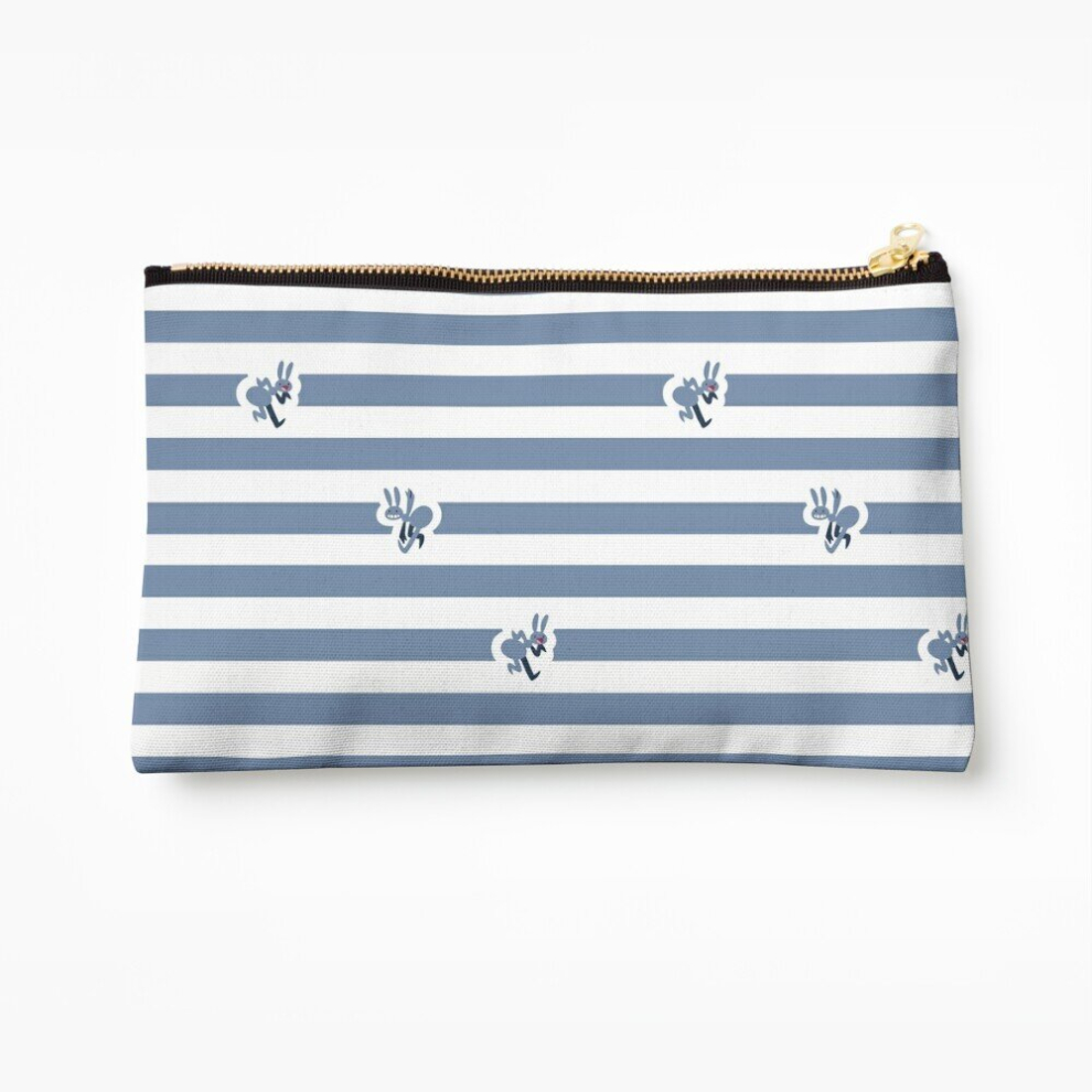 Whibos Blue Makeup Bag Ant Stripes (Blue) Cosmetic Organizer Tyvek Paper Bags Zipper Pouch