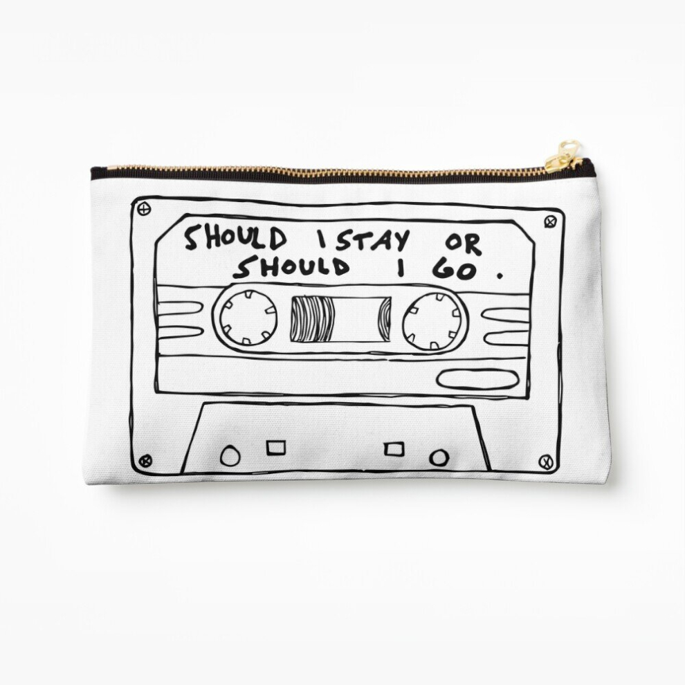 Whibos Makeup Bag Should I Stay Or Should I Go Cassette Cosmetic Organizer Tyvek Paper Bags Zipper Pouch