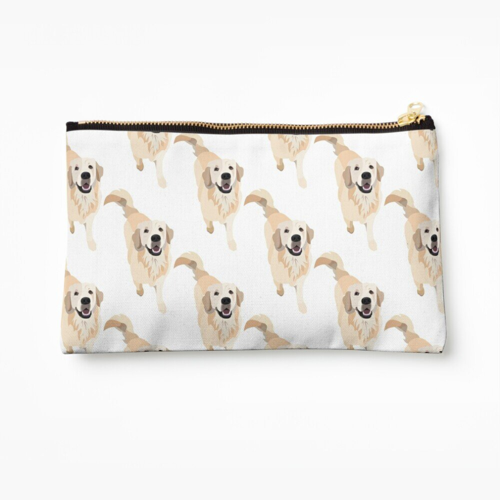 Whibos Golden Makeup Bag Retriever Doggo Cosmetic Organizer Tyvek Paper Bags Zipper Pouch